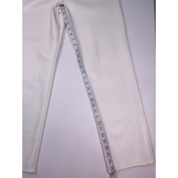 AGOLDE White Recycled Leather Straight Leg Pants Size 28 - Picture 7 of 9